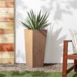 Arcadia Garden Products Contempo Tall Square 13 in. x 13 in. x 28 in. Taupe PSW Pot