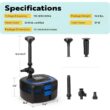 VIVOHOME 1370 GPH 4-in-1-Pond Pump with Filter, Fountain, and 13-Watt Light, up to 2113 Gal.