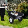 WELLFOR 5 cu. ft. Plastic Garden Dolly Post Hole Digger Utility Cart Wheelbarrow