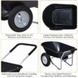 WELLFOR 5 cu. ft. Plastic Garden Dolly Post Hole Digger Utility Cart Wheelbarrow