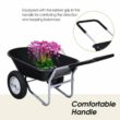 WELLFOR 5 cu. ft. Plastic Garden Dolly Post Hole Digger Utility Cart Wheelbarrow