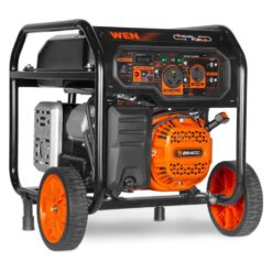 WEN 5,600-Watt Dual Fuel Portable Gasoline Generator with Wheel Kit, Electric Start, and CO Watchdog
