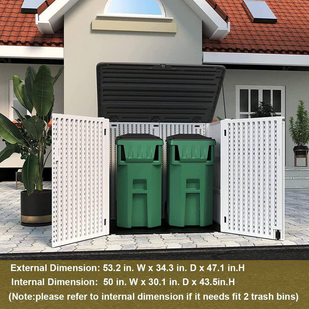 Decksplore Outdoor Storage Shed 358 Gal. 53.15 in.x 33. 07 in.x 46. 85 in. White Resin Large Waterproof Deck Box Shed Decksplore Outdoor Storage Shed 358 Gal. 53.15 in.x 33. 07 in.x 46. 85 in. White Resin Large Waterproof Deck Box Shed - Image 5