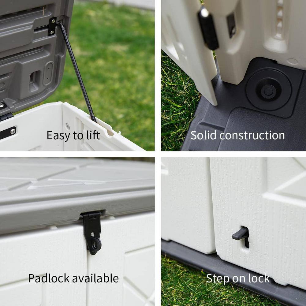 Decksplore Outdoor Storage Shed 358 Gal. 53.15 in.x 33. 07 in.x 46. 85 in. White Resin Large Waterproof Deck Box Shed Decksplore Outdoor Storage Shed 358 Gal. 53.15 in.x 33. 07 in.x 46. 85 in. White Resin Large Waterproof Deck Box Shed - Image 4