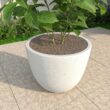Leisuremod Dahlia Modern 21.5 in. White Fiberstone and Clay Tapered Round Planter for Indoor and Outdoor