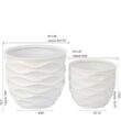 LuxenHome Waves Design MgO White Composite Decorative Pots (2-Pack)