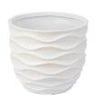 LuxenHome Waves Design MgO White Composite Decorative Pots (2-Pack)