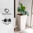 XBRAND 30 in. Tall Modern Square Planter, Tapered Floor Planter for Indoor and Outdoor, Patio Decor, Set of 2, White