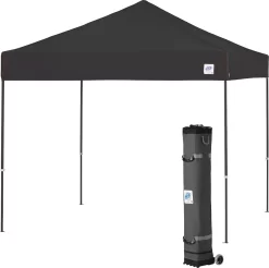 E-Z UP 10' x 10' Pyramid Instant Canopy, Black/Grey