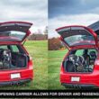 JEGS Rooftop Cargo Carrier for Car Storage - Large Roof Rack Cargo Carrier - Heavy Duty Weatherproof Storage - Made in USA - 18 Cubic Ft - 110 Lb Capacity - Aero Hard Shell Cargo Carrier