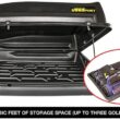 JEGS Rooftop Cargo Carrier for Car Storage - Large Roof Rack Cargo Carrier - Heavy Duty Weatherproof Storage - Made in USA - 18 Cubic Ft - 110 Lb Capacity - Aero Hard Shell Cargo Carrier