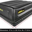 JEGS Rooftop Cargo Carrier for Car Storage - Large Roof Rack Cargo Carrier - Heavy Duty Weatherproof Storage - Made in USA - 18 Cubic Ft - 110 Lb Capacity - Aero Hard Shell Cargo Carrier
