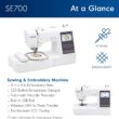 Brother SE700 Sewing and Embroidery Machine, Wireless LAN Connected, 135 Built-in Designs, 103 Built-in Stitches, Computerized, 4