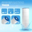 XtremepowerUS Replacement 4-Pack Pool Filter Cartridge 175 sq. ft for PLF175A, C1750 Series, CX1200-RE, CX1750RE, PXC175, PA175, C-8417, FC-1294