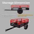 XtremepowerUS Multi-Utility ATV/UTV Trailer Tow Behind Dump Cart, 1500lbs 15 cu. ft Capacity, Garden Waste Pull Trailer for Lawn Mower Tractor