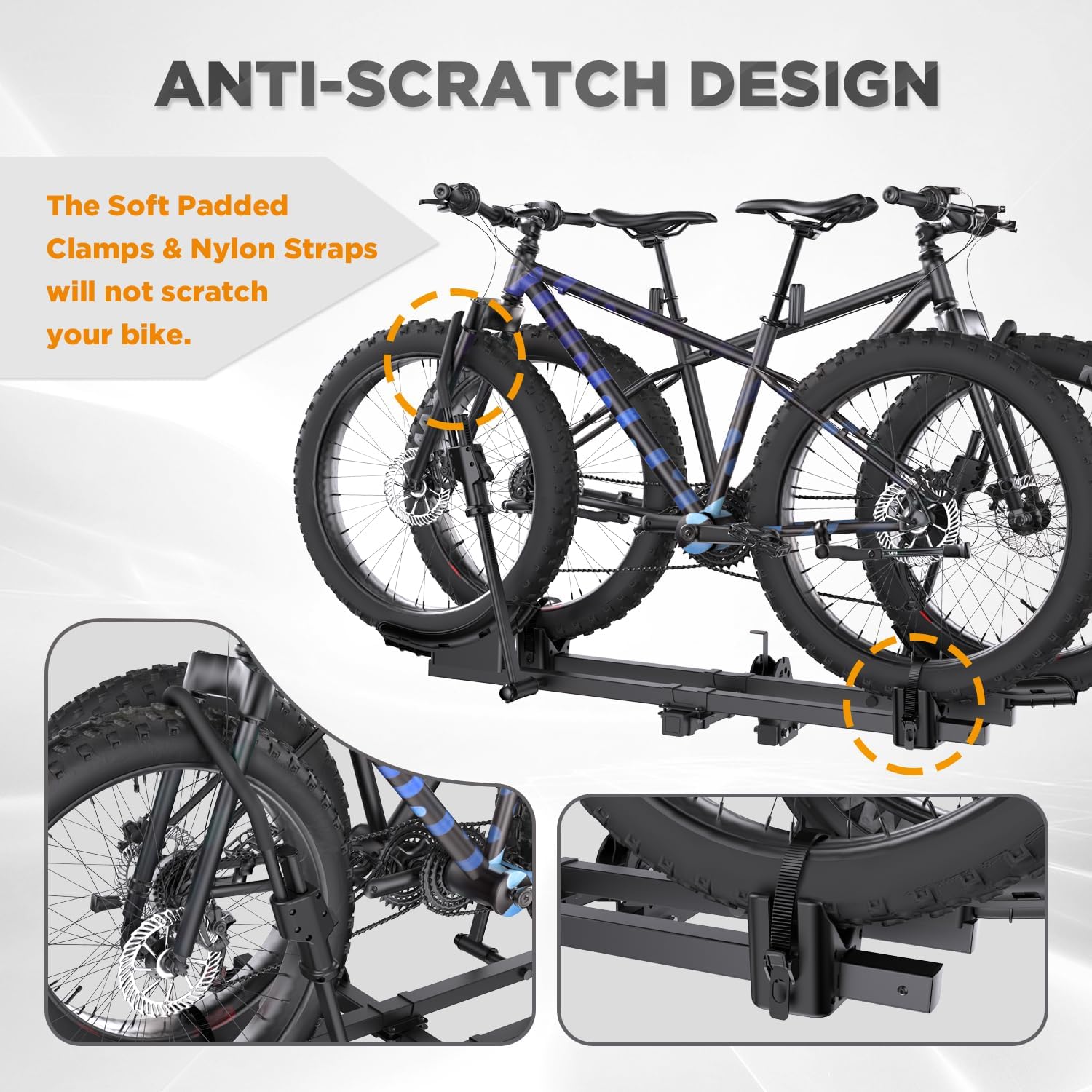 TANX Bike Racks for Ebikes,Fat Tire Bike Rack for Tow Hitch 2-Bike 200 lbs Capacity,Hitch Bike Rack TANX Bike Racks for Ebikes,Fat Tire Bike Rack for Tow Hitch 2-Bike 200 lbs Capacity,Hitch Bike Rack for Heavy E Bike, Smart Tilting Platform Style Bike Rack for Standard, 2 inch Receiver(Black)