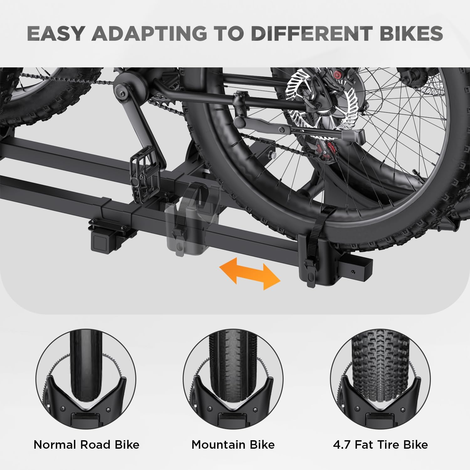 TANX Bike Racks for Ebikes,Fat Tire Bike Rack for Tow Hitch 2-Bike 200 lbs Capacity,Hitch Bike Rack TANX Bike Racks for Ebikes,Fat Tire Bike Rack for Tow Hitch 2-Bike 200 lbs Capacity,Hitch Bike Rack for Heavy E Bike, Smart Tilting Platform Style Bike Rack for Standard, 2 inch Receiver(Black)
