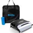 Betta SE Solar-Powered Robotic Automatic Pool Skimmer Cleaner with Carrying and Storage Bag, 24/7 Continuous Cleaning Battery Power, Pool Skimmer Anti-Stuck Foam Noodle, and Twin SCT Motors (White)