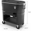 Permasteel 120-Qt Rolling Ice Chest, Portable Patio Party Bar Drink Cooler Cart with Wheels, Drink Dividers - Perfect for Outdoor or Indoor Entertaining, and Parties, Black