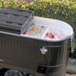 Permasteel 120-Qt Rolling Ice Chest, Portable Patio Party Bar Drink Cooler Cart with Wheels, Drink Dividers - Perfect for Outdoor or Indoor Entertaining, and Parties, Black