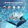 Hydro 4 Corded Robotic Pool Cleaner, Pool Vacuum for Inground Aboveground Pools, 4.1L Filter Basket, Floor Wall Waterline Cleaning, Pool Cleaner Robot Ideal for Pools up to 50 FT in Length