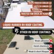 Liquid Rubber RV Roof Sealant- Professional-Grade Solar Reflective Flexible Waterproof Membrane Coating for EPDM, TPO, Fiberglass & Aluminum Camper & Travel Trailers- Brilliant White, 5 Gallon