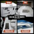 Liquid Rubber RV Roof Sealant- Professional-Grade Solar Reflective Flexible Waterproof Membrane Coating for EPDM, TPO, Fiberglass & Aluminum Camper & Travel Trailers- Brilliant White, 5 Gallon