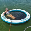 Inflatable Water Hammock Floating Dock Mesh, 10FT/8FT Sunchill Float Ring Heavy Duty River Floats Lake Raft for Tanning Pool Float Island Platform Pad Mat Party