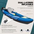 Pelican iESCAPE Inflatable Kayak - Recreational Kayak - Compact, Stable and Fun All in One - for 1 or 2 Person