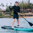 11'x34'' Extra Wide Inflatable Paddle Board, Up to 420lbs Stand-up Paddle Boards for Adults, Stable SUP for 2 People/Family, 3-PCS Paddle, Shoulder Strap, US Fin