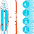 Tuxedo Sailor Inflatable Stand Up Paddle Board with Complete Accessories for Surfing and Traveling