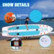 Tuxedo Sailor Inflatable Stand Up Paddle Board with Complete Accessories for Surfing and Traveling