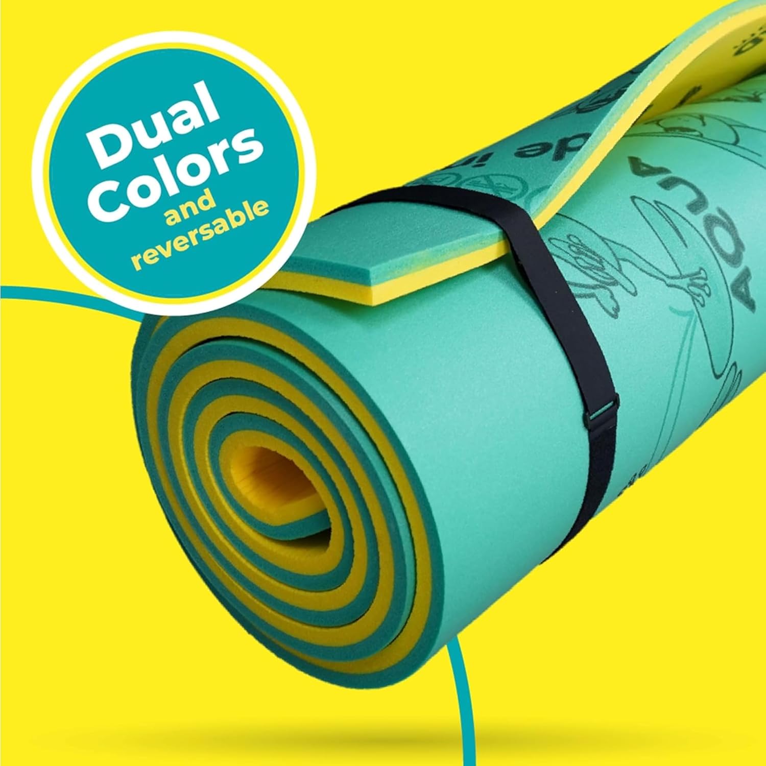 Aqua Lily Pad Original Floating Water Mat Island Float Layer FlexCore Green/Yellow Foam Raft, Made in The USA, 9 Foot Aqua Lily Pad Original Floating Water Mat Island Float Layer FlexCore Green/Yellow Foam Raft, Made in The USA