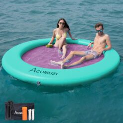 Water Hammock Inflatable Floating Dock, Round Floating Ring Lake Floats for Adults, Heavy Duty Pool Float Raft for Ocean and Lake, 6FT/8FT