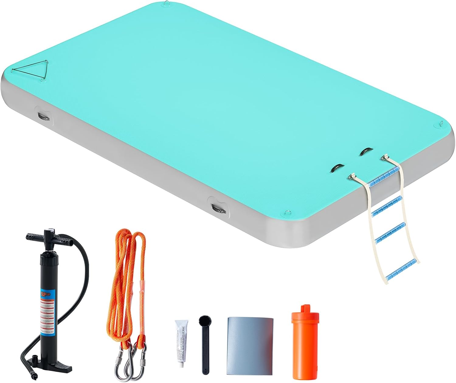 Specraft Inflatable Floating Dock, Non-Slip Air Dock Platform loating Island Raft with Rope Ladder for Pool Lake Beach Ocean Specraft Inflatable Floating Dock, Non-Slip Air Dock Platform loating Island Raft with Rope Ladder for Pool Lake Beach Ocean