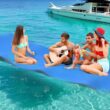 Water Floating Mat 9/12/18 FT Foam Lake Floats Floating Foam Pad Lily Pad for Water Recreation and Relaxing Lily Mat for Family Floating Pad for Pets Pool Float for Party (Blue/Yellow)