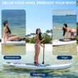 SereneLife Inflatable Stand Up Paddle Board with Premium SUP Accessories – Wide Stable Design with Non-Slip EVA Deck Pad for Adults and Youth of All Skill Levels