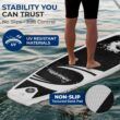 SereneLife Inflatable Stand Up Paddle Board with Premium SUP Accessories – Wide Stable Design with Non-Slip EVA Deck Pad for Adults and Youth of All Skill Levels
