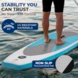 SereneLife Inflatable Stand Up Paddle Board with Premium SUP Accessories – Wide Stable Design with Non-Slip EVA Deck Pad for Adults and Youth of All Skill Levels