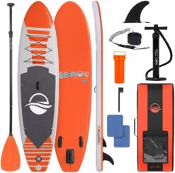 SereneLife Inflatable Stand Up Paddle Board with Premium SUP Accessories – Wide Stable Design with Non-Slip EVA Deck Pad for Adults and Youth of All Skill Levels
