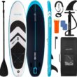 SereneLife XL Inflatable Stand Up Paddle Board - Pet-Friendly SUP for Adults and Pets - Extra-Wide Stable Design with Non-Slip EVA Deck Pad, Premium SUP Accessories, 440/485 lbs
