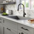Karran QT-810 33" Top Mount Double Equal Bowl Quartz Kitchen Sink in Grey Karran QT-810 33