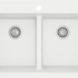Karran QT-810 33"" Top Mount Double Equal Bowl Quartz Kitchen Sink in White Karran QT-810 33"" Top Mount Double Equal Bowl Quartz Kitchen Sink in White