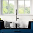 Karran QT-810 33"" Top Mount Double Equal Bowl Quartz Kitchen Sink in White Karran QT-810 33"" Top Mount Double Equal Bowl Quartz Kitchen Sink in White