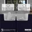 Karran QT-810 33"" Top Mount Double Equal Bowl Quartz Kitchen Sink in White Karran QT-810 33"" Top Mount Double Equal Bowl Quartz Kitchen Sink in White