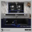 Karran QT-810 33" Top Mount Double Equal Bowl Quartz Kitchen Sink in Black Karran QT-810 33