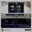 Karran QT-810 33" Top Mount Double Equal Bowl Quartz Kitchen Sink in Brown Karran QT-810 33