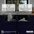 Karran QT-810 33" Top Mount Double Equal Bowl Quartz Kitchen Sink in Brown Karran QT-810 33