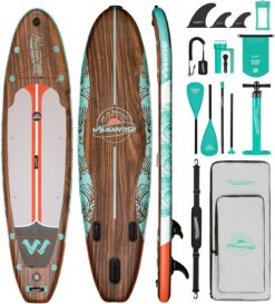 WNOVA 11'6"x35"x6" Wood Grain Stand Up Paddle Board Inflatable, Portable SUP Paddleboard with Complete Accessories, Classic Wood 11'6"x35"