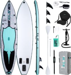FunWater Inflatable Stand Up Paddle Board 10'6"/11"/11'6" Paddle Board for Adults & Youth, Paddleboards Inflatable with Premium SUP Accessories, Wide Stable, Non-Slip Comfort Deck